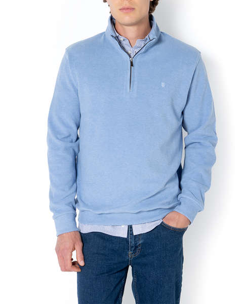 THE BOSTONIANS COTTON SWEATSHIRT HALF ZIP REGULAR FIT