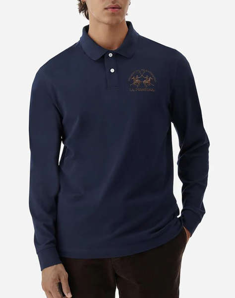 LAMARTINA BLOUSE ПОЛО MM MAN L/S POLO PIQUET STRETCH