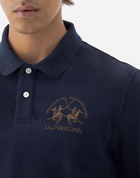 LAMARTINA BLOUSE ПОЛО MM MAN L/S POLO PIQUET STRETCH