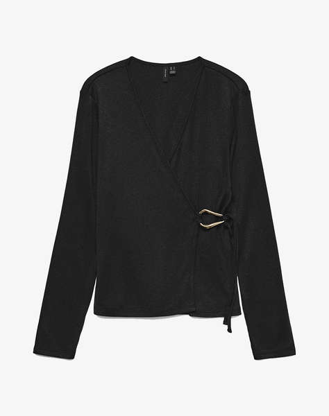 VERO MODA VMLOUISA LS V-NECK WRAP TOP JRS GA