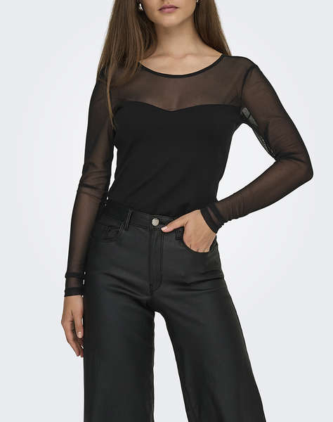 ONLY ONLHEART-BECKI L/S MIX TOP WVN