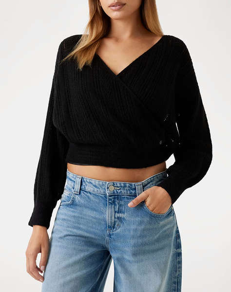 GUESS LS VN OVERLAPPED IZABELLA SWTR ПЛЕТЕНИ ДАМСКИ ДРЕХИ