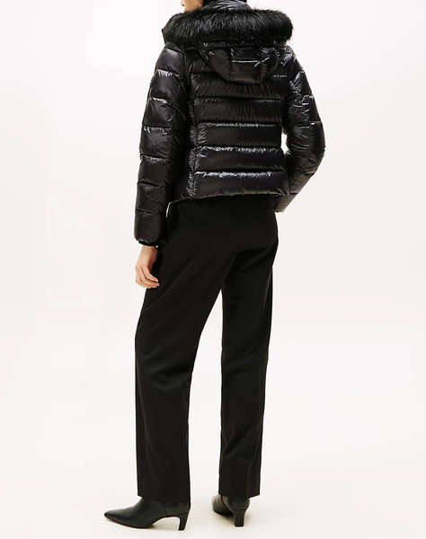 TOMMY HILFIGER GLOSS HW DOWN SLIM JACKET W FUR