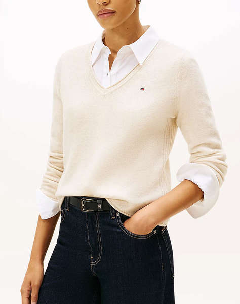 TOMMY HILFIGER SOFT WOOL V-NK SWEATER