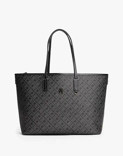 TOMMY HILFIGER TH MONOPLAY LEATHER TOTE