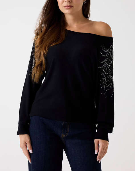 GUESS BAT SLEEVE LORETTA LOGO SWTR ПЛЕТЕНИ ДАМСКИ ДРЕХИ