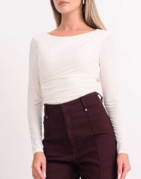 GUESS LS SHIRRING MAISIE TOP ДАМСКА БЛУЗА