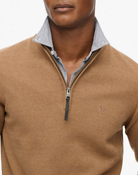 SUPERDRY D1 STUD ESSENTIALS COTTON HALF ZIP Мъжки плетен пуловер