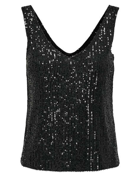 ONLY ONLANA S/L V-NECK SEQUINS TOP JRS