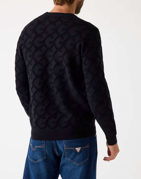 GUESS JOHN CN G CHAIN AO STITCH SWTR KNITTED MEN''S