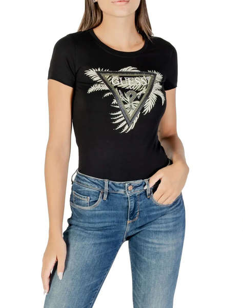 GUESS CN SS TRIANGLE PALM PRINT ДАМСКА БЛУЗА