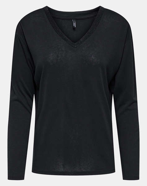 ONLY ONLHENRIETTA L/S V-NECK SHINE TOP JRS