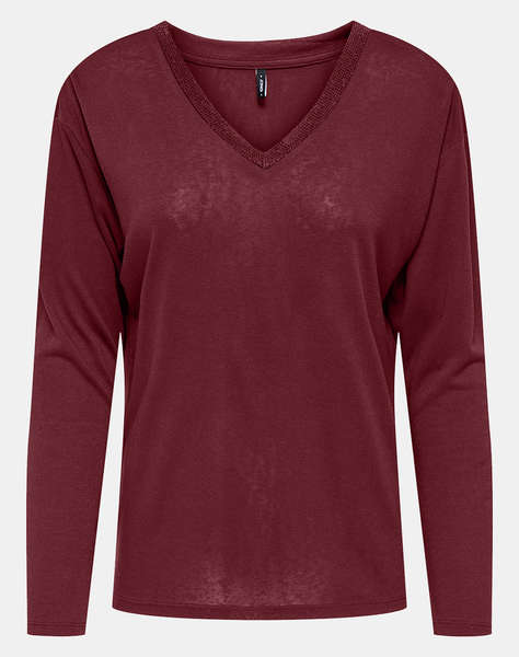 ONLY ONLHENRIETTA L/S V-NECK SHINE TOP JRS