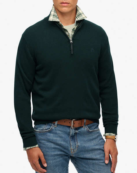 SUPERDRY D1 STUD ESSENTIALS COTTON HALF ZIP Мъжки плетен пуловер
