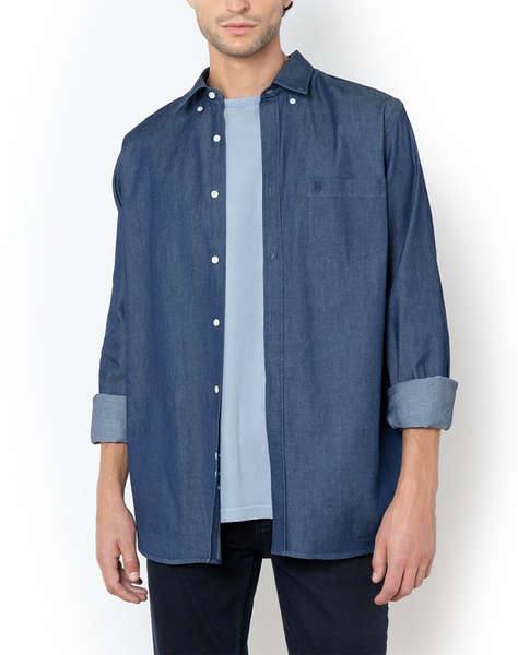 THE BOSTONIANS РИЗА DENIM REGULAR FIT Plain DENIM Button-down Regular Fit