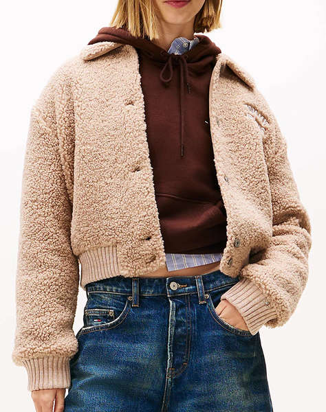 TOMMY JEANS TJW TEDDY VARSITY BOMBER