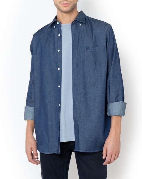 THE BOSTONIANS РИЗА DENIM REGULAR FIT Plain DENIM Button-down Regular Fit