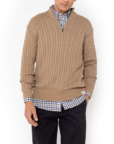 THE BOSTONIANS KNITTING HALF-ZIP REGULAR FIT