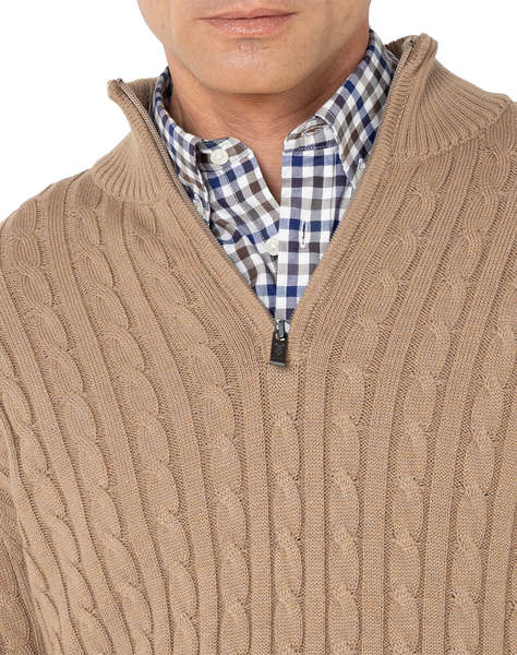THE BOSTONIANS KNITTING HALF-ZIP REGULAR FIT