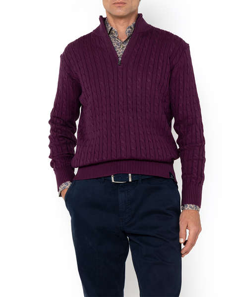 THE BOSTONIANS KNITTING HALF-ZIP REGULAR FIT