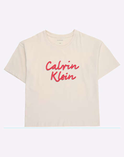 CALVIN KLEIN JEANS BOXY TEE METALLIC LOGO TECH