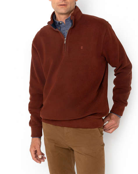 THE BOSTONIANS COTTON SWEATSHIRT HALF ZIP REGULAR FIT