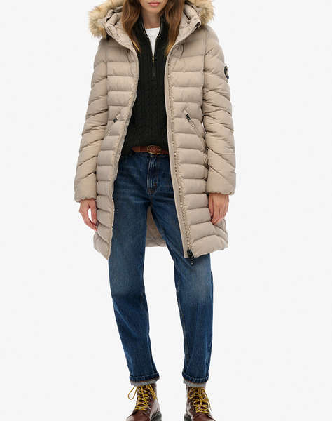 SUPERDRY D2 OVIN FUJI FAUX FUR HOOD MID LENGTH ДАМСКО ЯКЕ