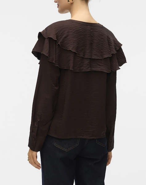 VERO MODA VMLIZZI LS FLOUNCE TOP WVN GA