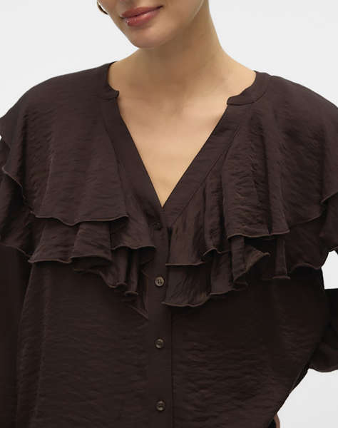 VERO MODA VMLIZZI LS FLOUNCE TOP WVN GA