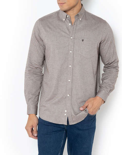 THE BOSTONIANS РИЗА REGULAR FIT Plain FLANNEL Button-down Regular Fit