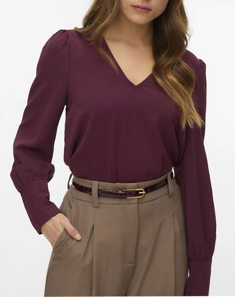 VERO MODA VMESME LS V-NECK TOP WVN GA