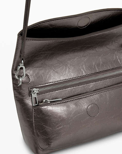 DESIGUAL BAG_HALF LOGO TROKEL DARK SILVE WOMEN''S BAG