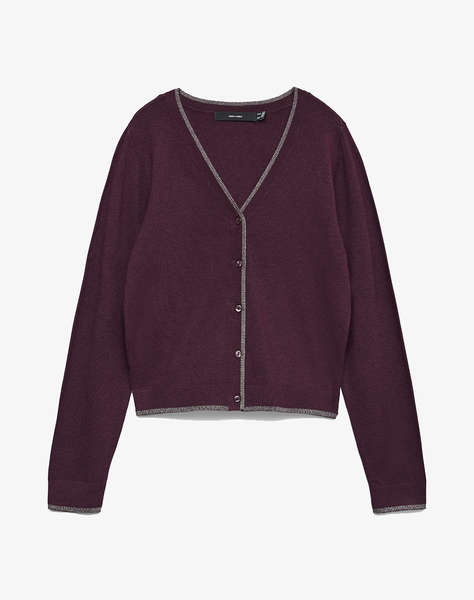 VERO MODA VMHAPPYGLITTER CONTRAS LS V-NK CARDI BOO