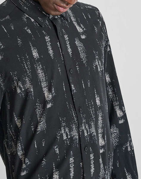 ANTONY MORATO MMSL00614FA430650 MIN OF 6 SHIRT BARCELONA REGULAR STRAIGHT FIT IN PRINTED COTTON VISCOSE BLEND FABRIC WITH LOGOED METAL BADGE МЪЖКА ТЕНИСКА