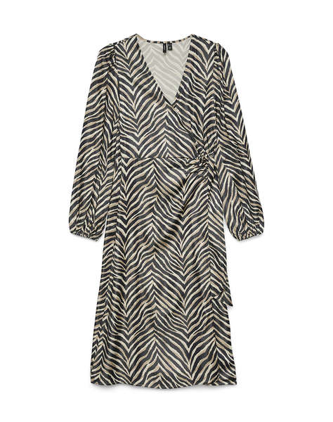 VERO MODA VMVINA SONYA LS CALF WRAP DRESS WVN GA