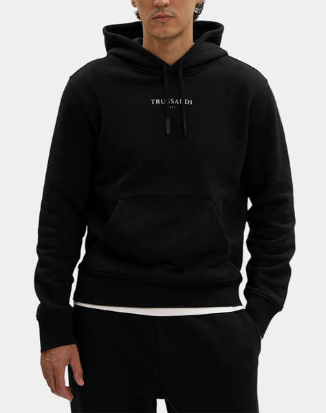 TRUSARDI SWEAT-FELPA CON CAPPUCCIO IN JERSEY DIAGONALE STAMPA TRUSSARDI