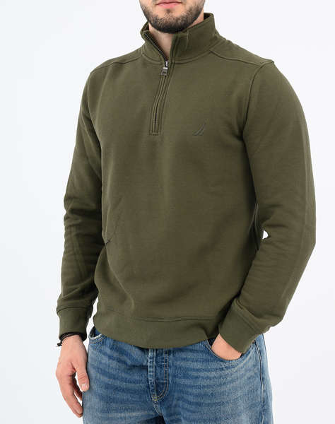 NAUTICA БЛУЗА SWEATSHIRT MM PIQUE FLEECE 1/4 ZIP