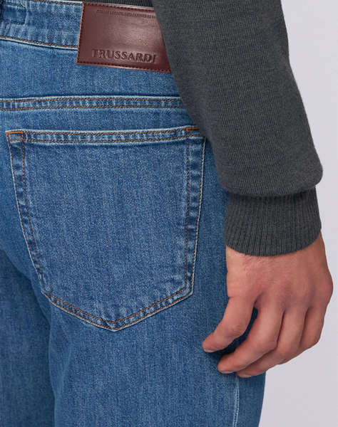 TRUSSARDI JEANS-5 TASCHE 370 CLOSE IN DENIM BABY BLUE STONE WASHED