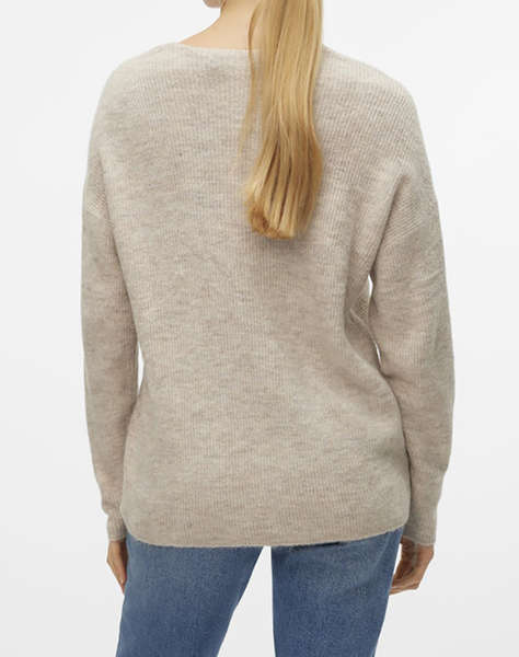 VERO MODA VMCREWLEFILE LS V-NECK BLOUSE NOOS