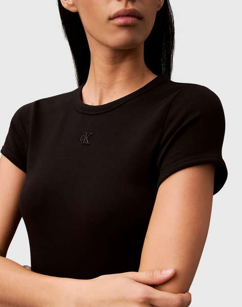 CALVIN KLEIN SS CO CONTOUR 1X1 RIB MINI DRESS