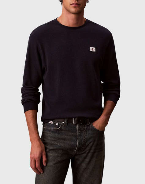CALVIN KLEIN LS WAFFLE BADGE CREWNK TEE