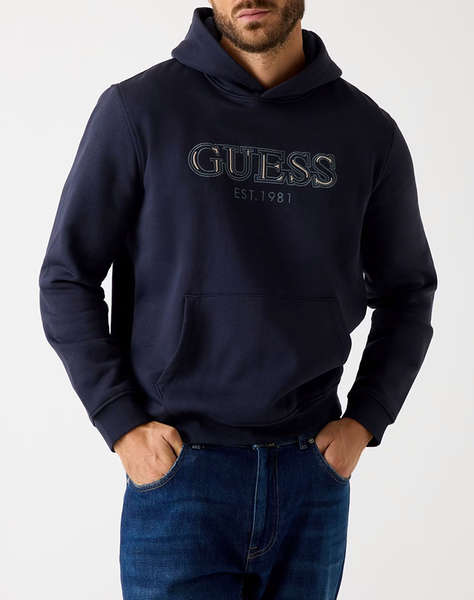 GUESS HOODED BASIC SWEATSHIRT MEN''S SWEATSHIRT