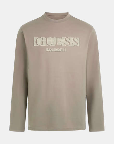 GUESS CN LS FLOCK LOGO TEE МЪЖКА ТЕНИСКА