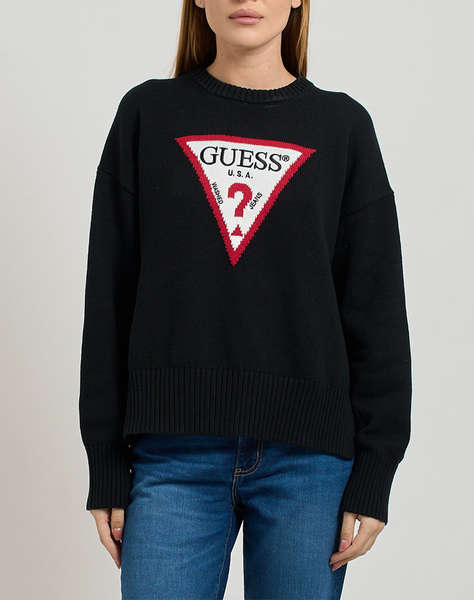 GUESS JEANS GJ LS CN BIG TRIANGLE SWTR ДАМСКА БЛУЗА