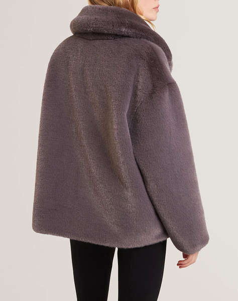 TED BAKER FIELA Short Faux Fur Coat With Shawl Collar