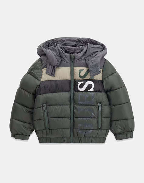 GUESS HOODED PADDED LS PUFFER W/ZIP MEN''S CHILDREN''S BOY