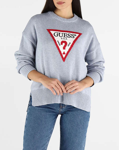 GUESS JEANS GJ LS CN BIG TRIANGLE SWTR ДАМСКА БЛУЗА