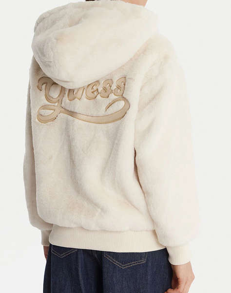 GUESS LUCREZIA FAUX FUR LOGO ДАМСКО ПАЛТО