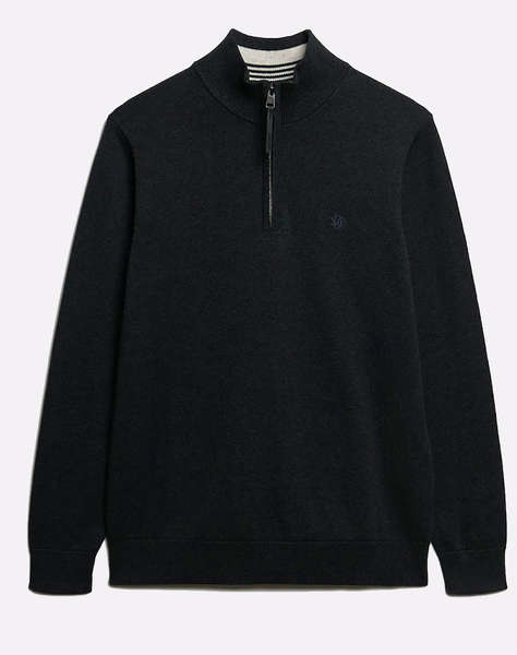 SUPERDRY D1 STUD ESSENTIALS COTTON HALF ZIP Мъжки плетен пуловер