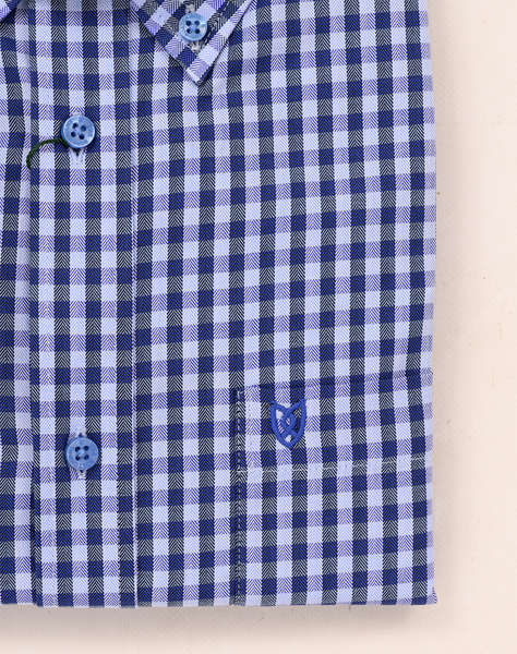 THE BOSTONIANS РИЗА MAVERICK TWILL REGULAR FIT MedCheck TWILL Button-down Regular FIT